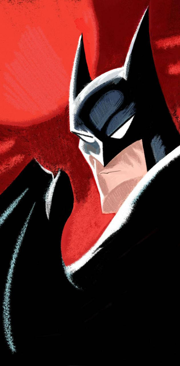 Batman, animated cartoon art, red background, HD Phone Wallpaper