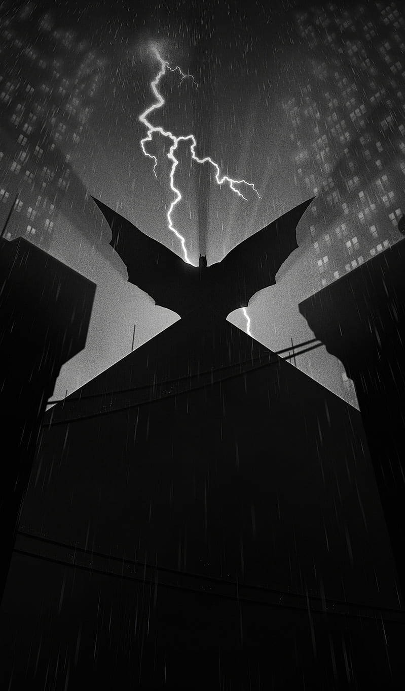 Batman, animated, black, HD Phone Wallpaper