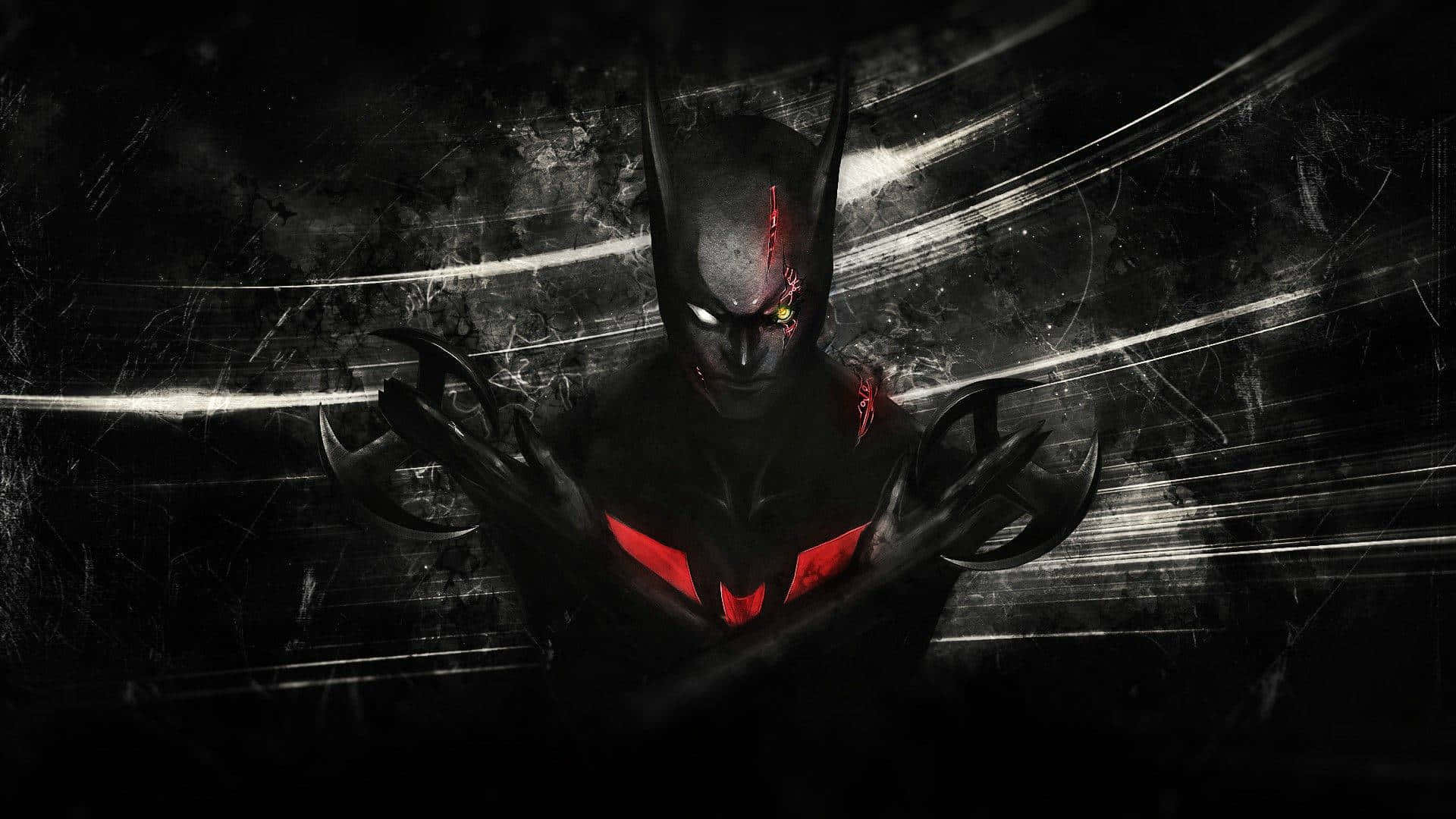 Batman, glowing red eyes, chest emblem, Full HD Desktop Wallpaper