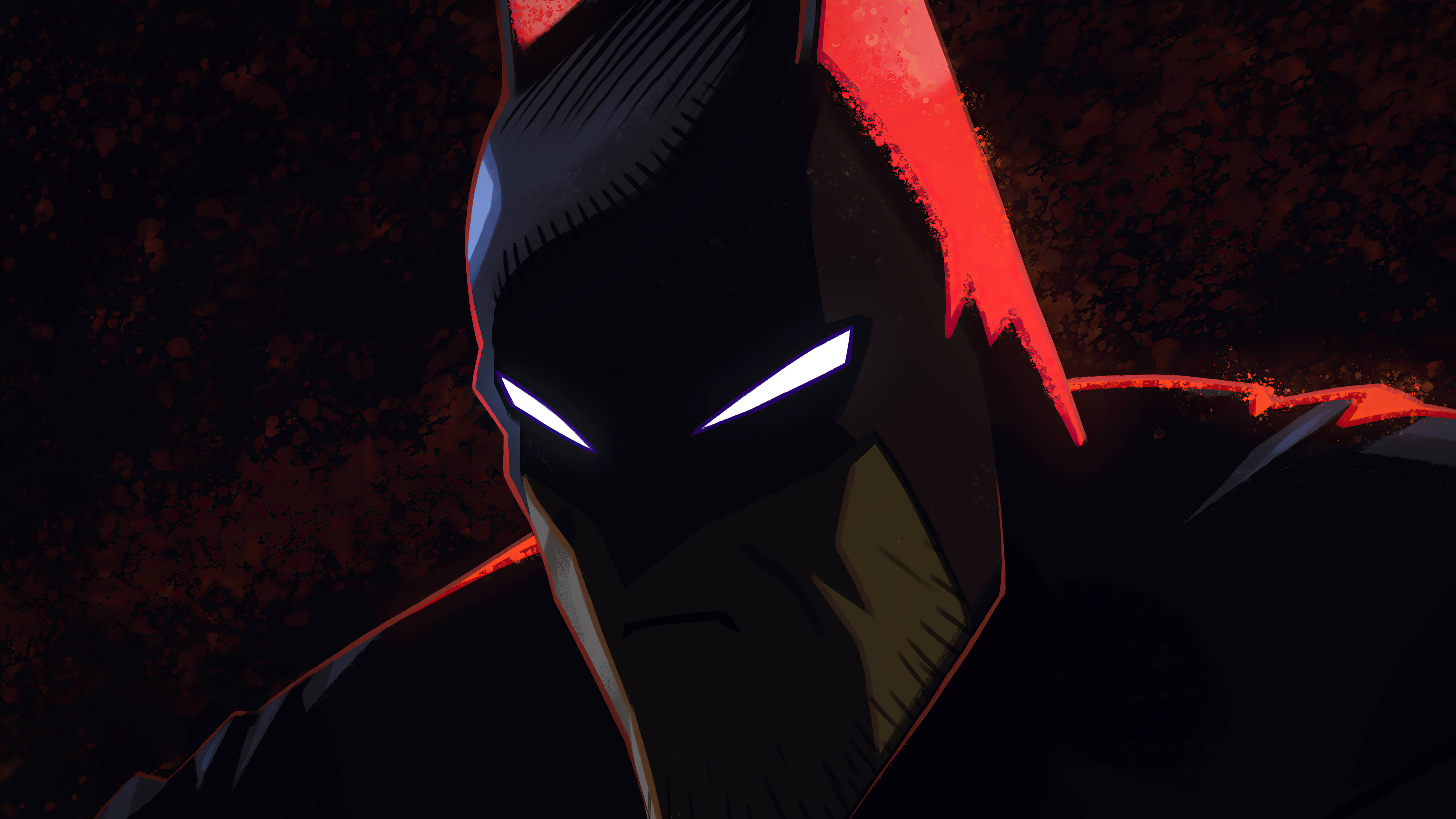 Batman, animated, red shadow, 5K Desktop Wallpaper