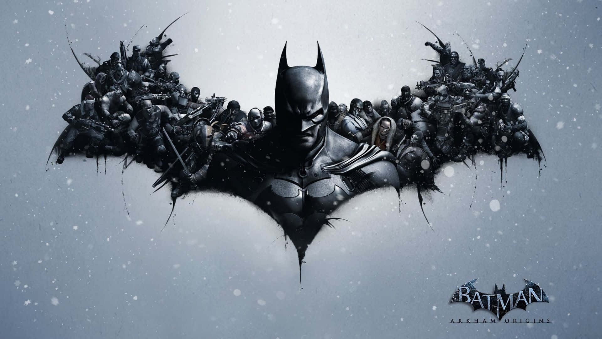 Batman, dark bat silhouette, army of allies and enemies, Full HD Desktop Wallpaper