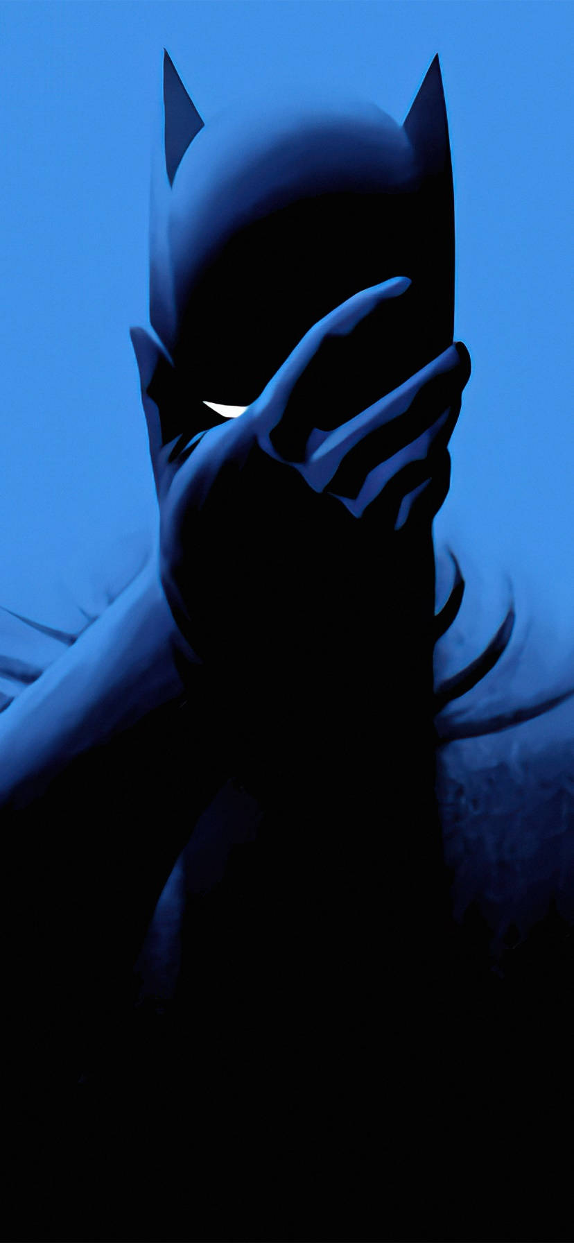 Batman, animated, deep blue light, HD Phone Wallpaper