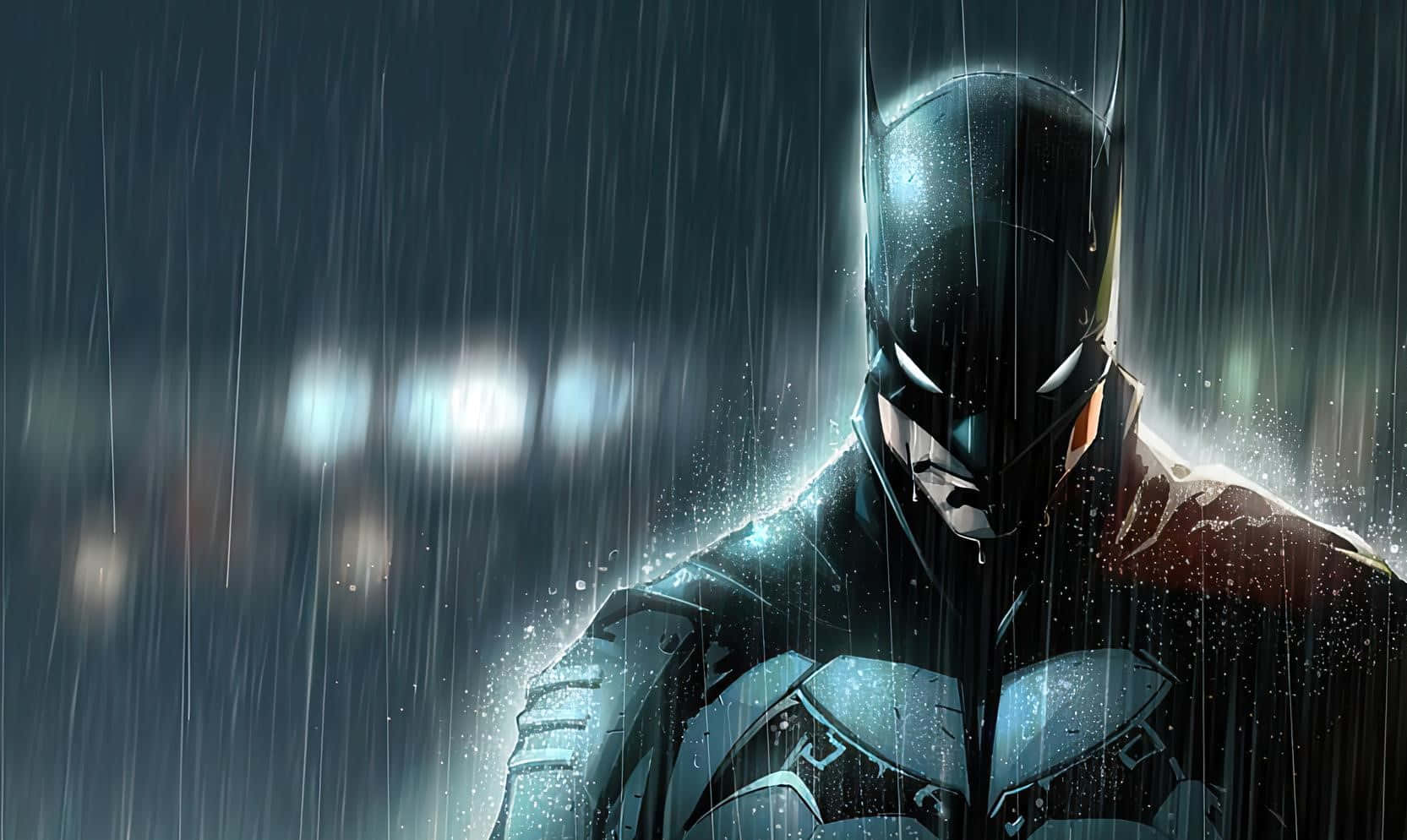 Cool Batman, rain, night, HD Desktop Wallpaper