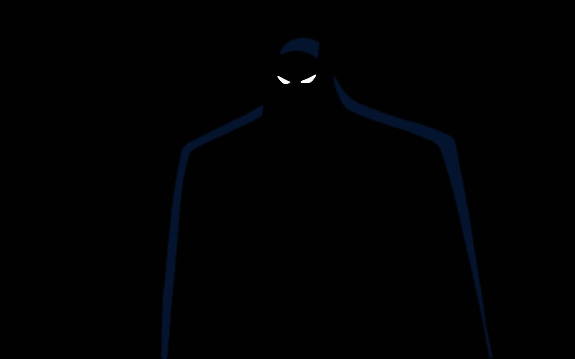 Batman, animated, glowing white eyes, Full HD Desktop Wallpaper