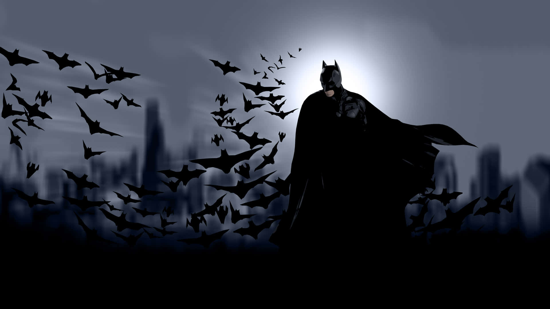 Cool Batman, Batman, glowing moon, Full HD Desktop Wallpaper