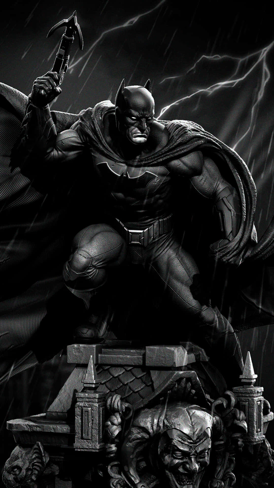 Batman, gothic structure, batarang, Full HD Phone Wallpaper