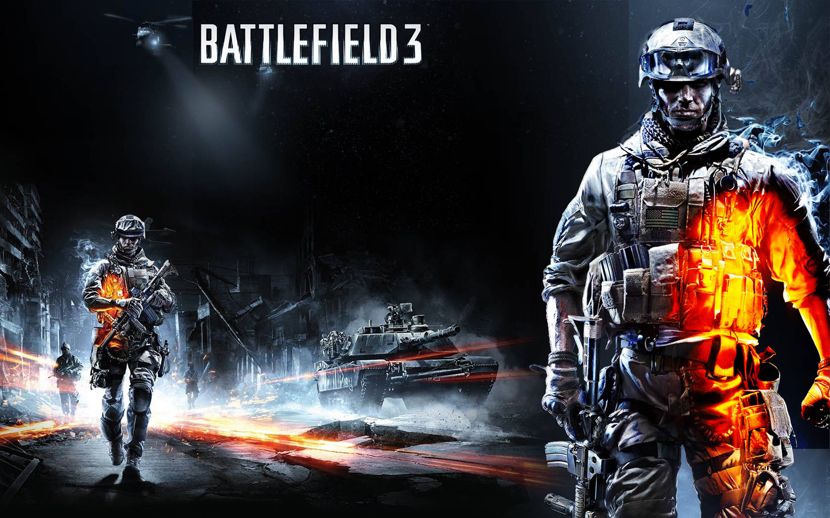 Battlefield 3, combat gear, war-torn urban street, HD Desktop Wallpaper