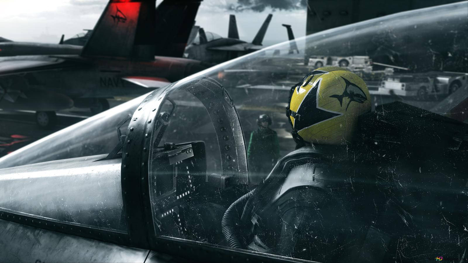 Cool Battlefield 3, yellow helmet, cockpit, HD Desktop Wallpaper