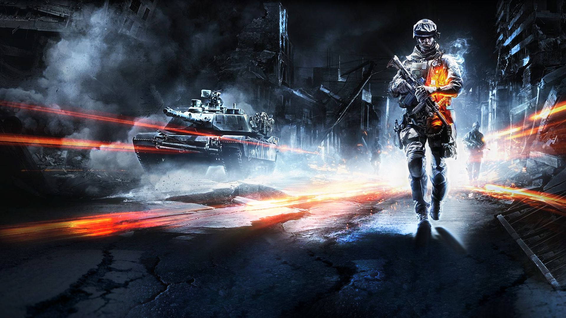 Battlefield 3, war-torn city street, tank, Full HD Desktop Wallpaper
