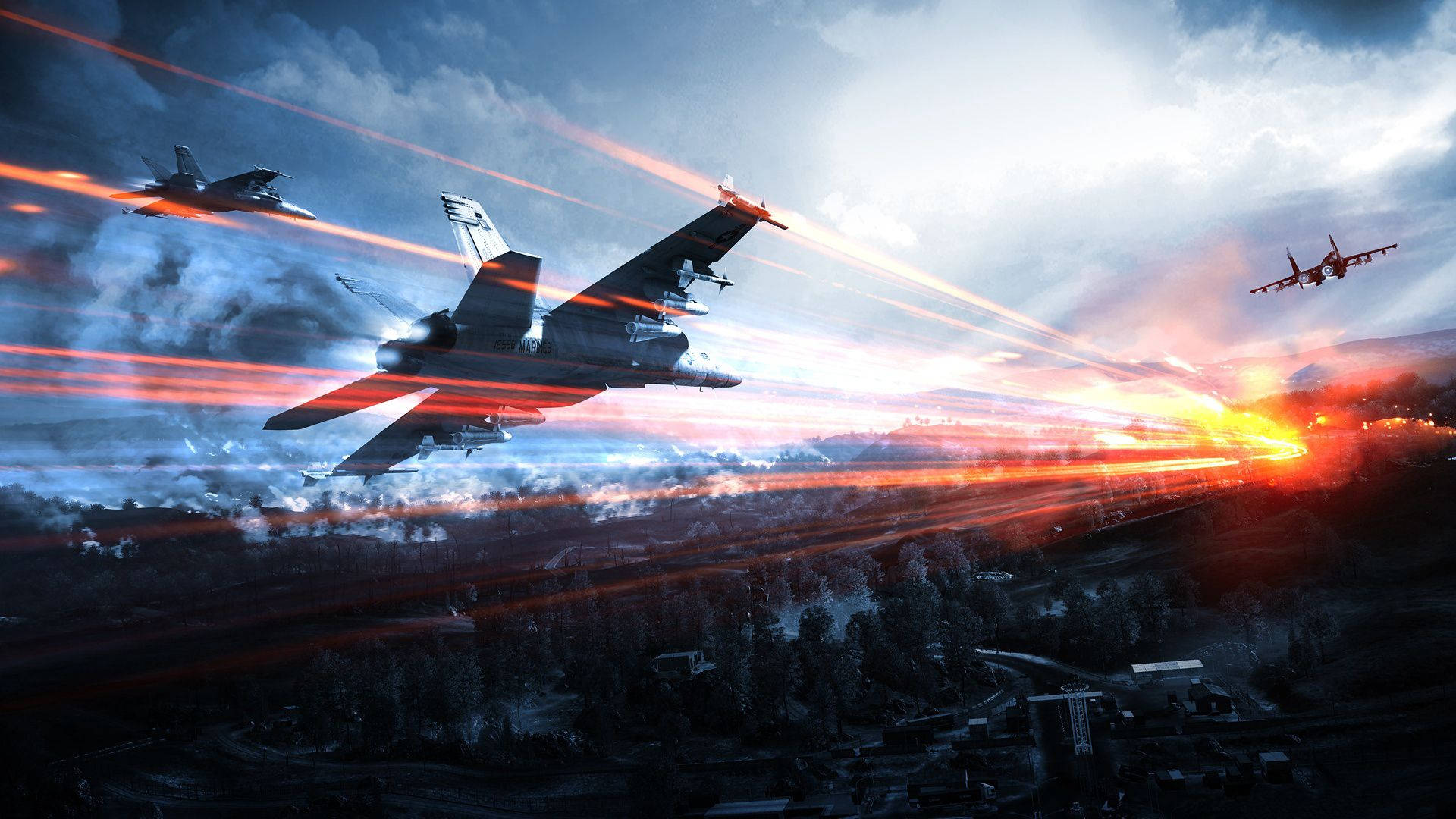Battlefield 3, fighter jets, twilight sky, Full HD Desktop Wallpaper