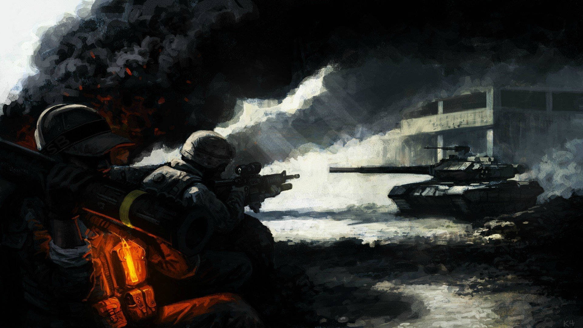 Battlefield 3, soldiers, combat gear, Full HD Desktop Wallpaper