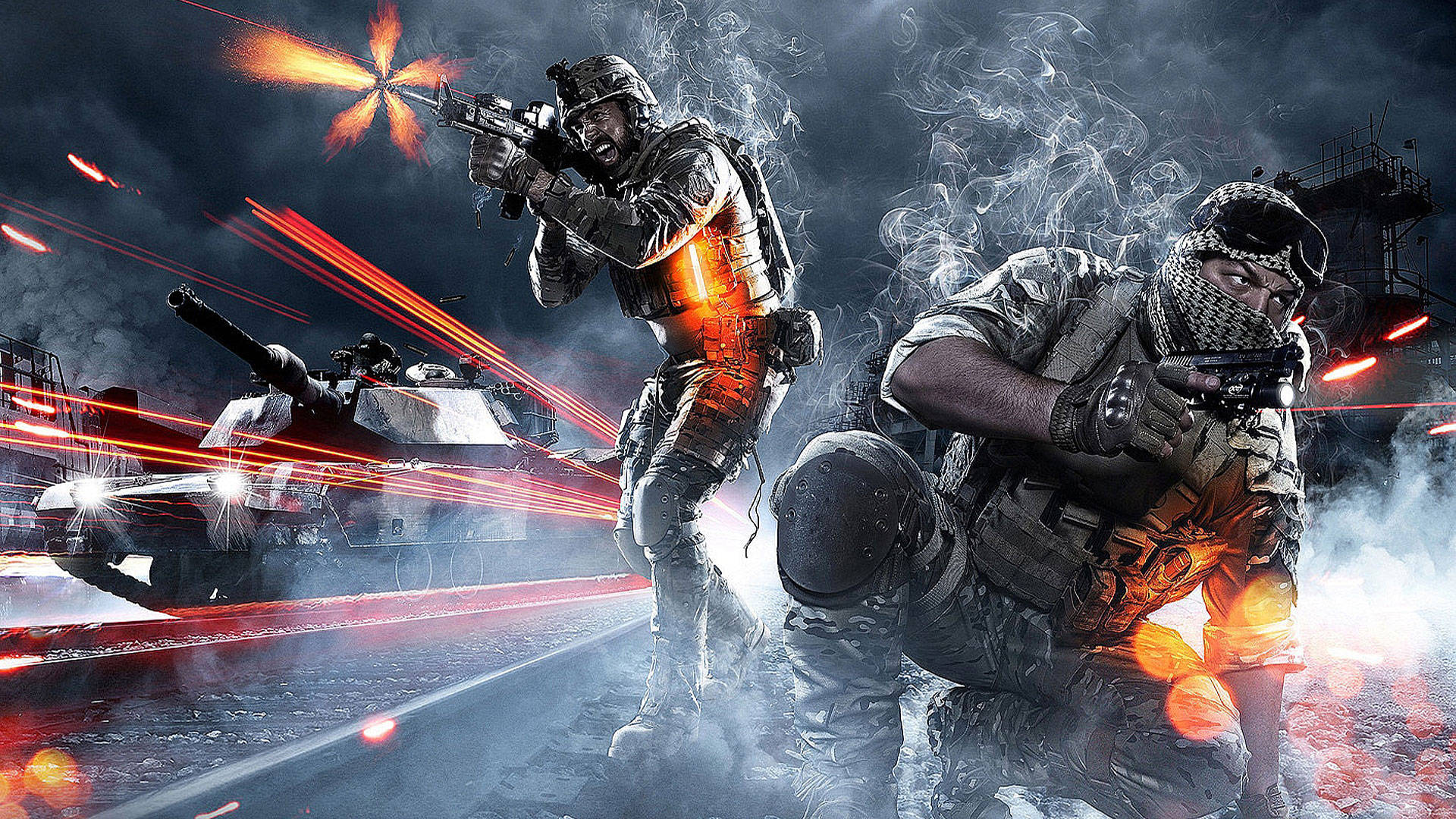Battlefield 3, soldiers, combat gear, Full HD Desktop Wallpaper