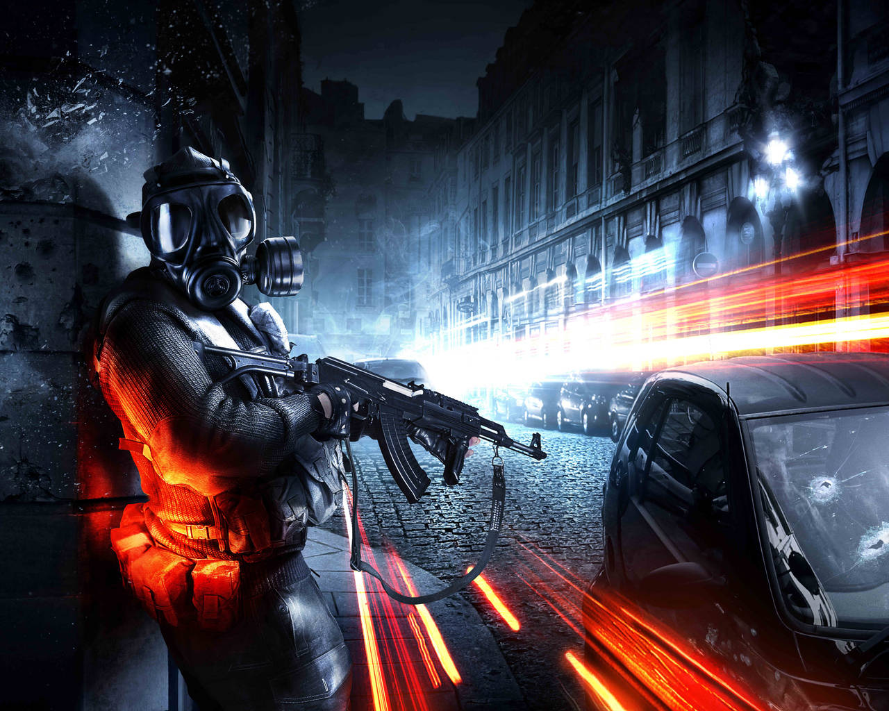 Battlefield 3, soldier, gas mask, HD Desktop Wallpaper