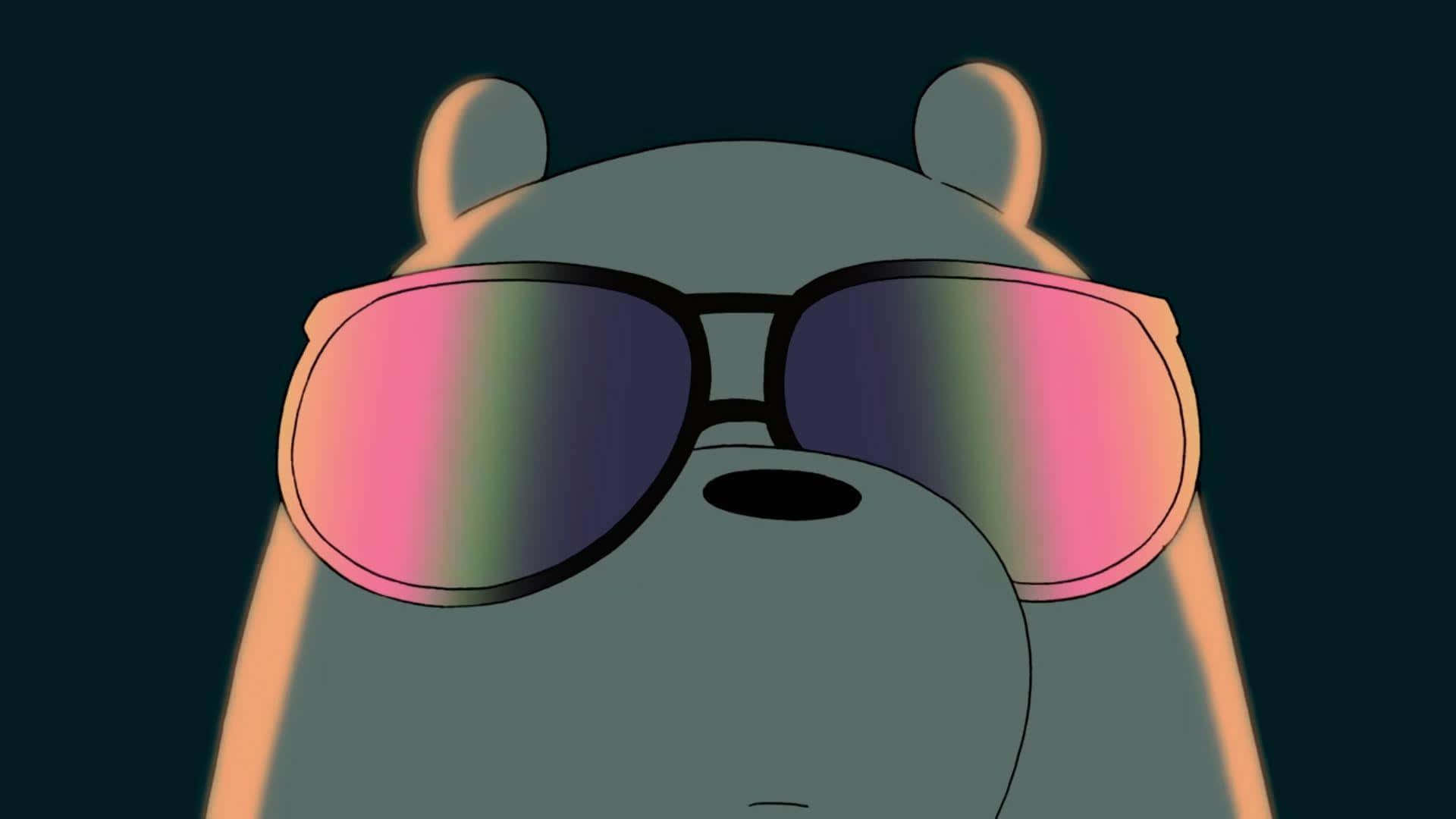 Cool Bear, sunglasses, pink, Full HD Desktop Wallpaper