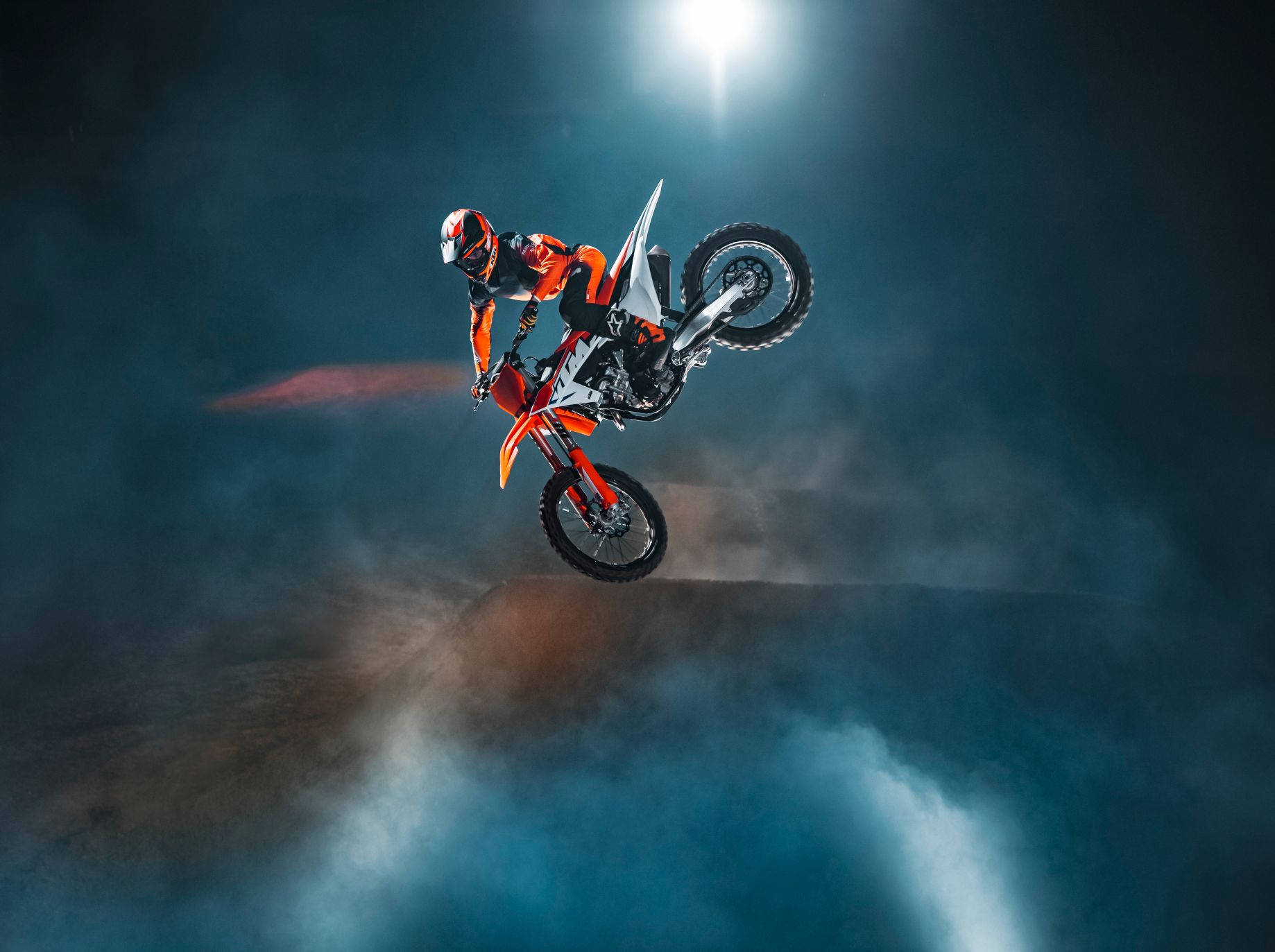 dirt bike, red dirt bike, motocross rider, HD Desktop Wallpaper