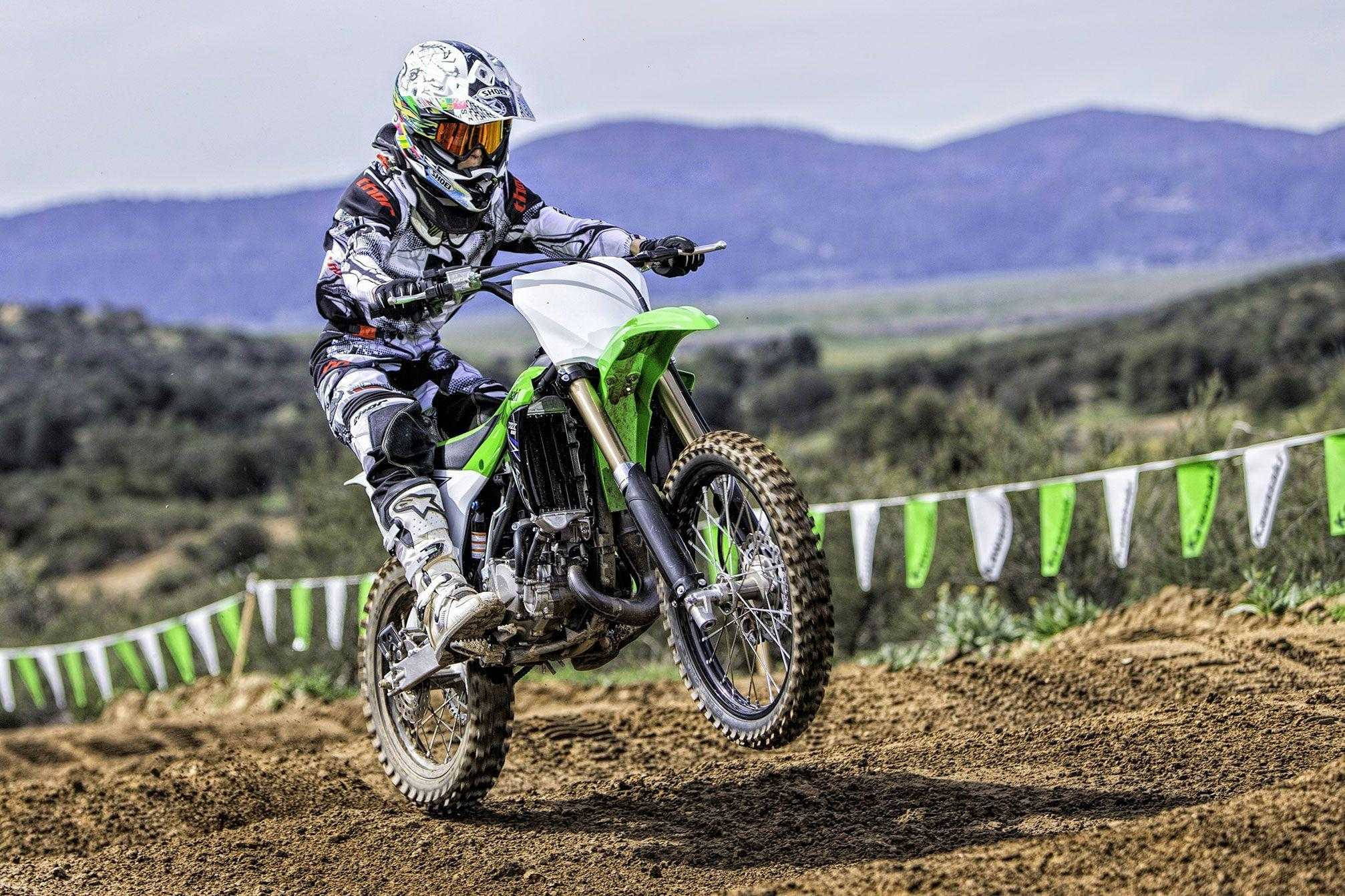 Cool Bike, motocross rider, green dirt bike, Full HD Desktop Wallpaper