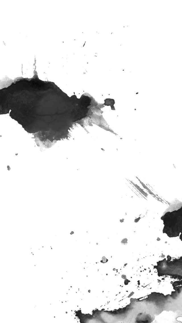 black ink splatters, brushstrokes, pristine white background, SD Phone Wallpaper