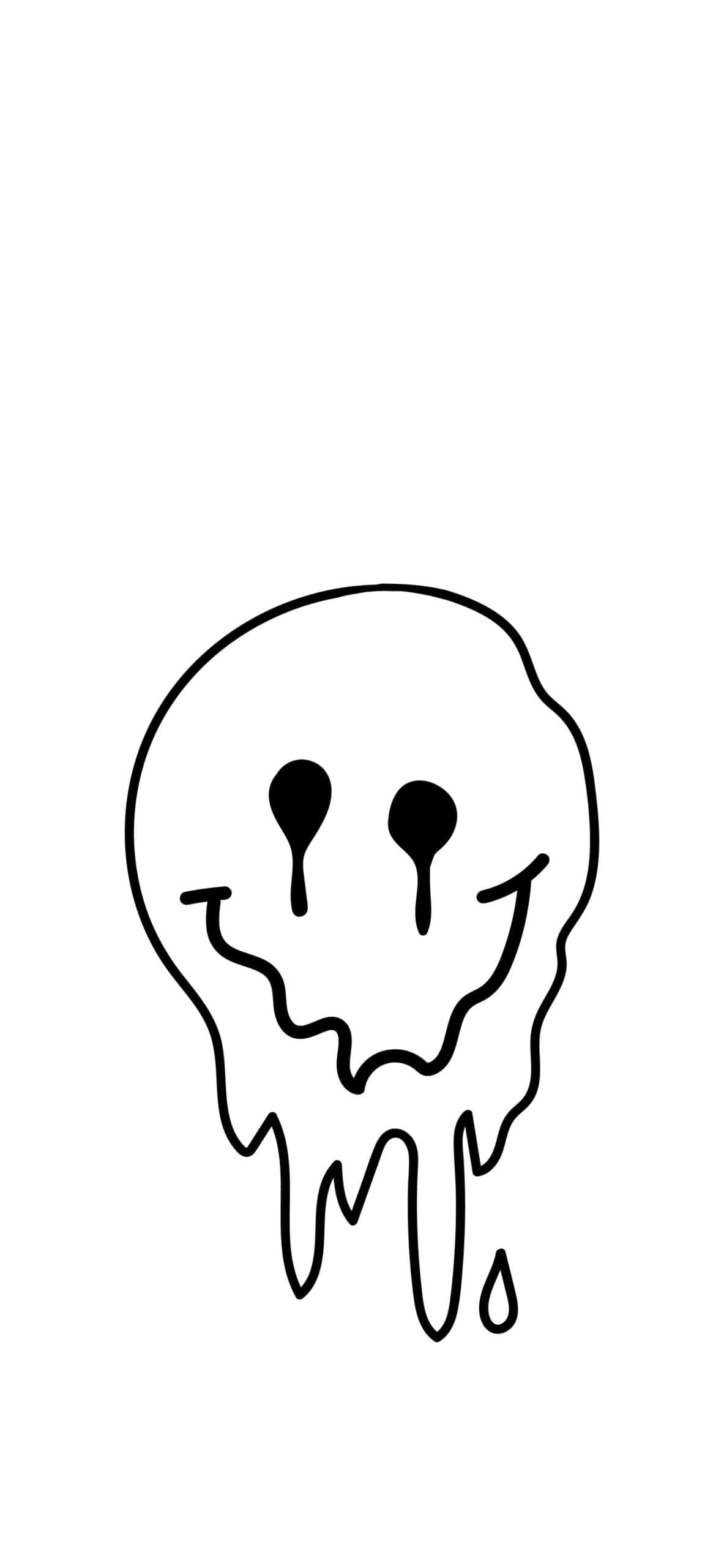 cool black and white aesthetic, melting skull, dripping eyes, 2K Phone Wallpaper