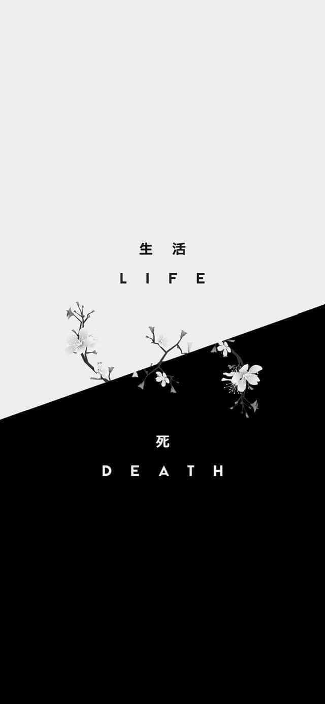 cherry blossoms, life and death, minimalist black and white, HD Phone Wallpaper