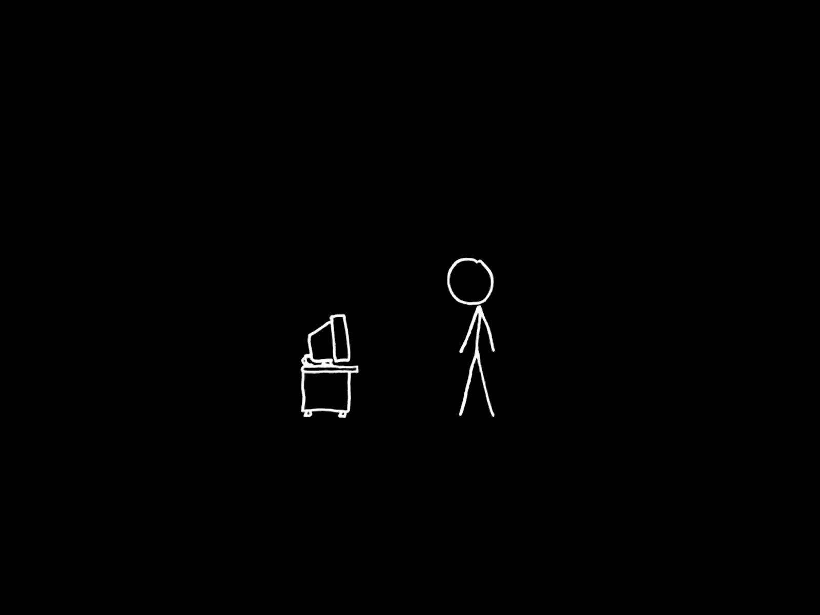 Cool Black, stickman, white stick figure, HD Desktop Wallpaper