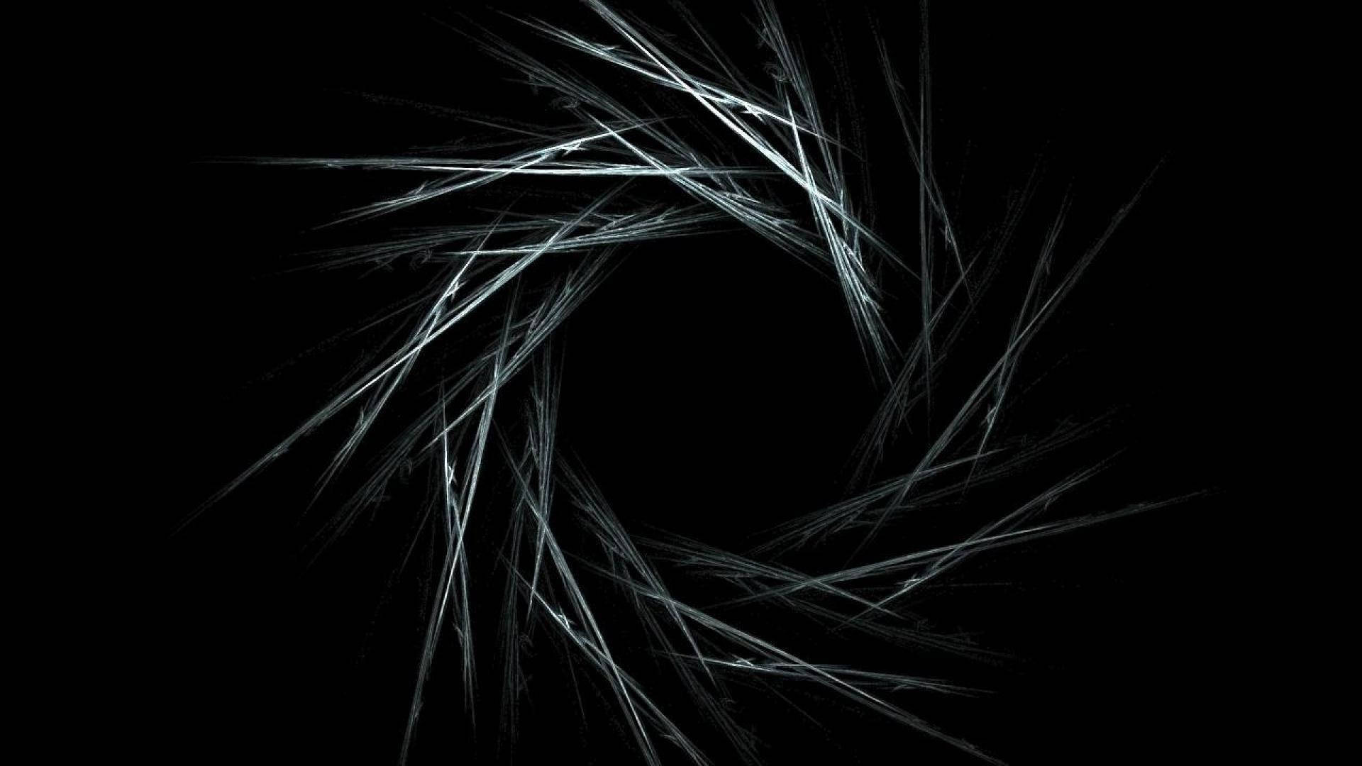 cool black, spiral shape, glowing fractal pattern, Full HD Desktop Wallpaper
