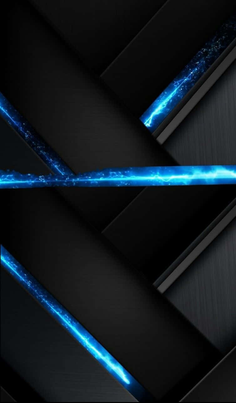 Cool Blue Abstract iPhone, electric blue, sleek black, HD Phone Wallpaper