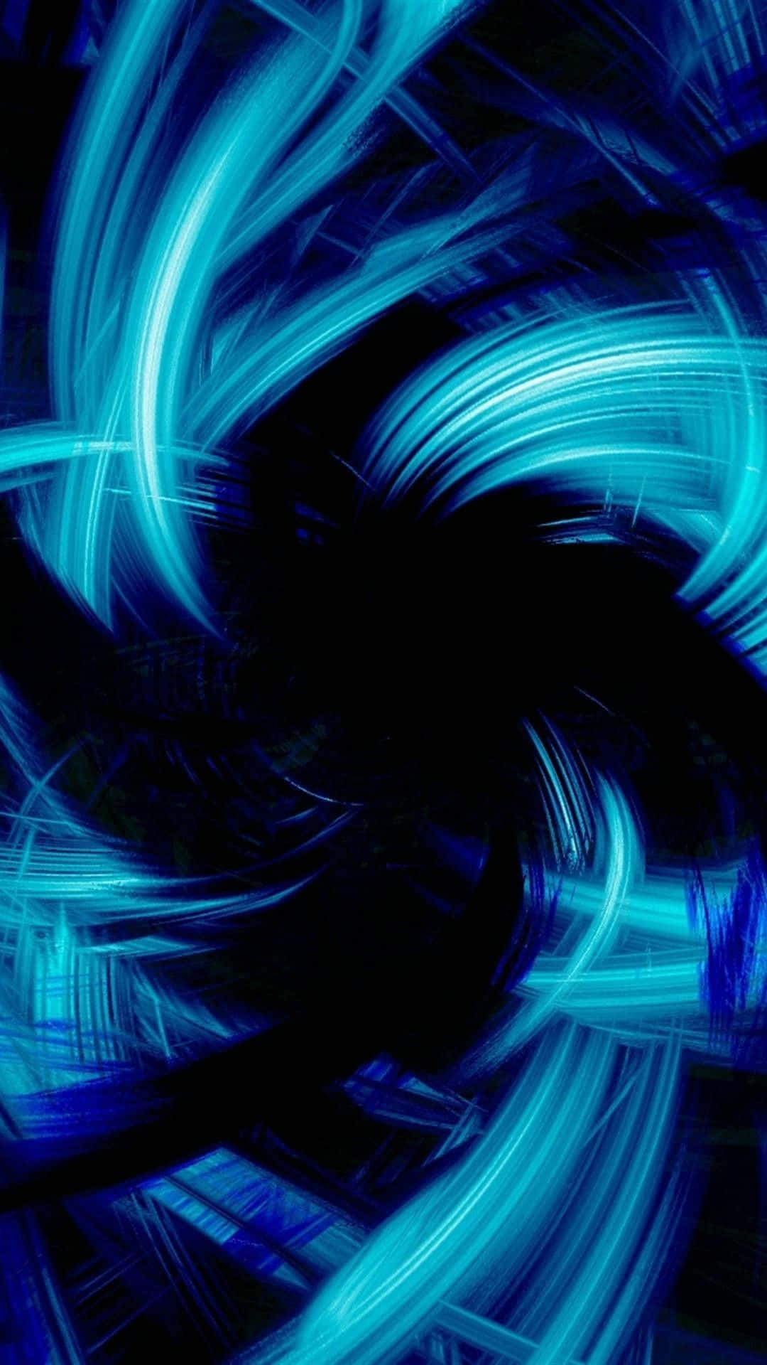 Cool Blue Abstract iPhone, vibrant electric blue, deep black void, Full HD Phone Wallpaper