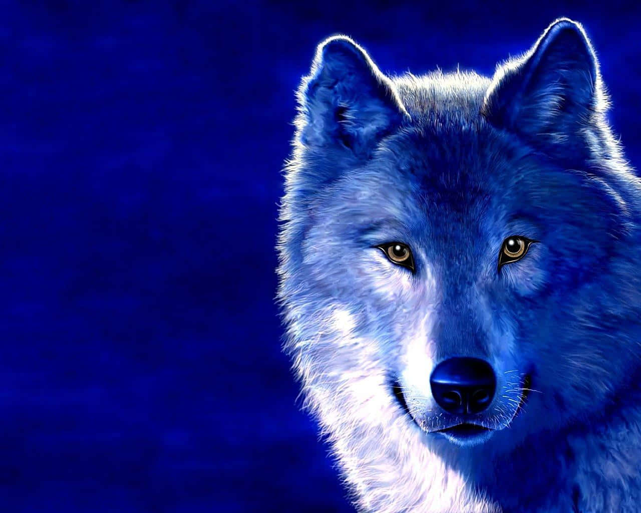 3D wolf, white wolf, amber eyes, HD Desktop Wallpaper