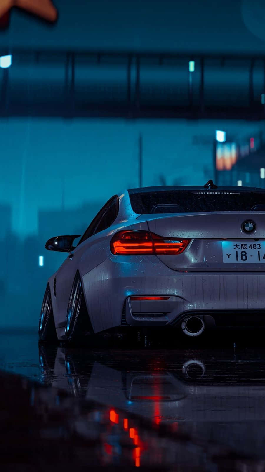 BMW, silver, neon lights, HD Phone Wallpaper