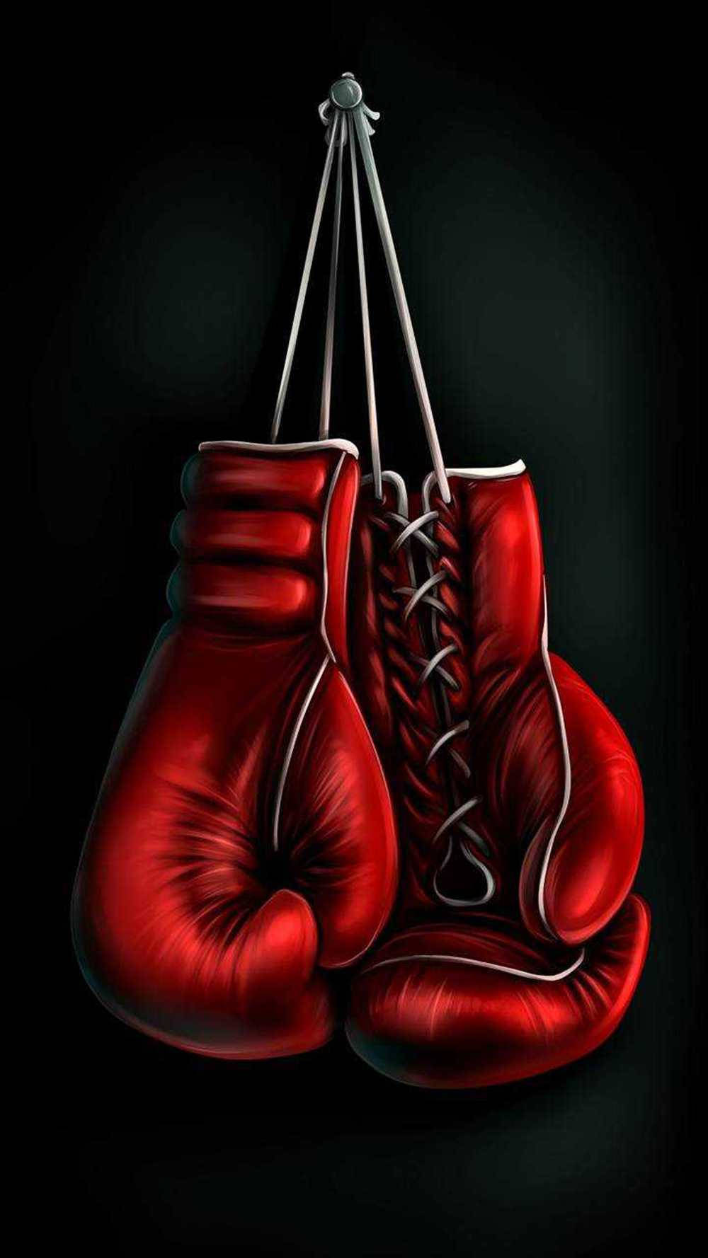 cool boxing, glossy red boxing gloves, white laces, HD Phone Wallpaper