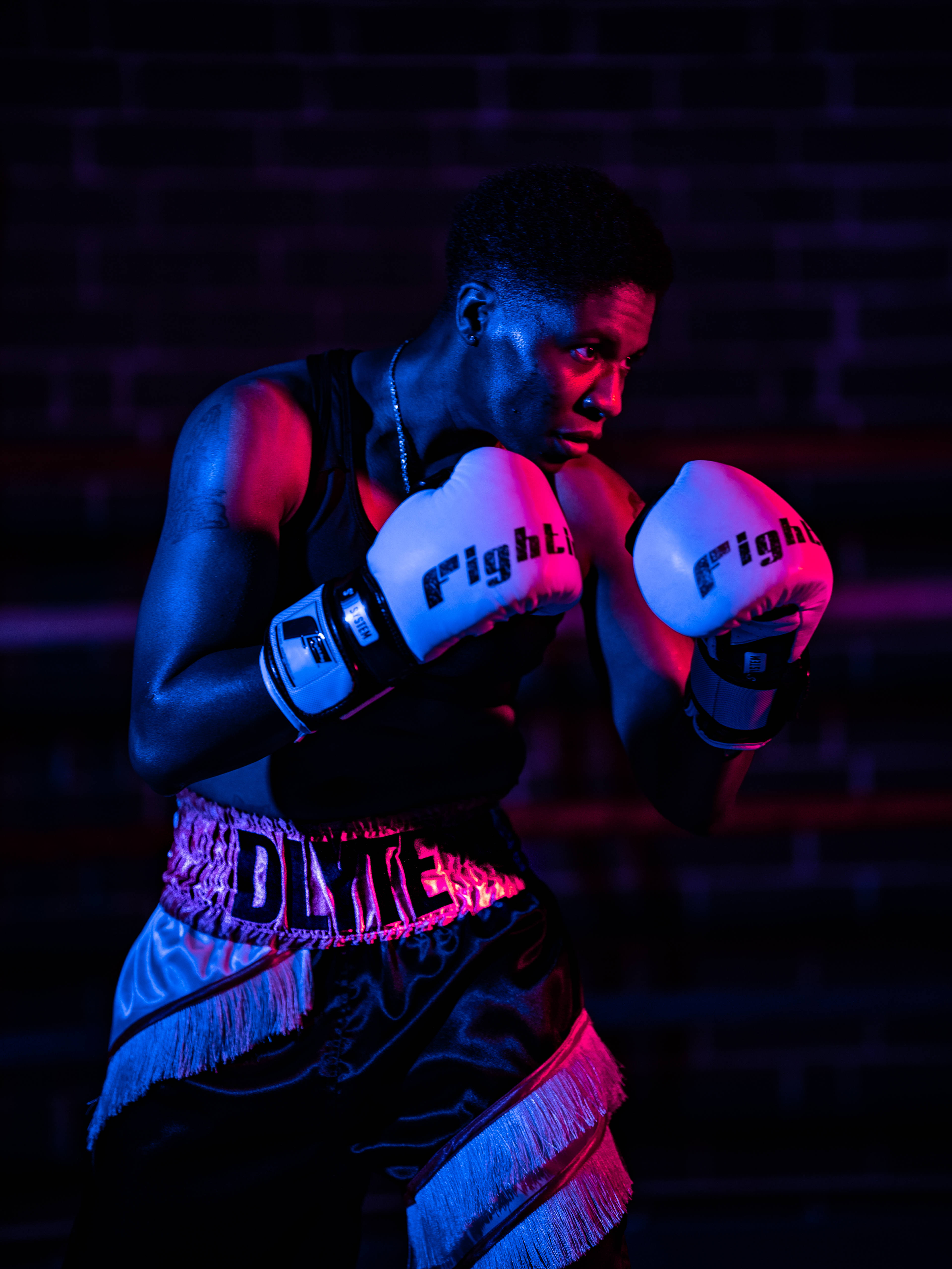 Cool Boxing, 3841 x 5121, red and blue lighting, 5K Phone Wallpaper