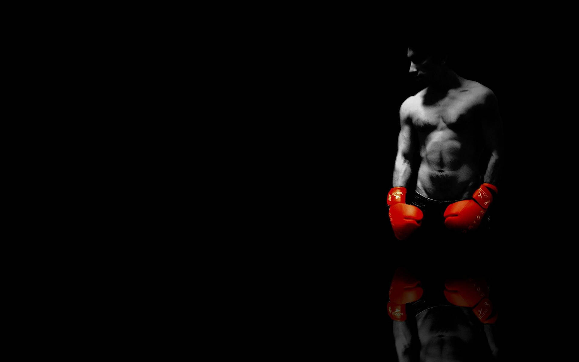 Cool Boxing, red gloves, shadowed darkness, Full HD Desktop Wallpaper