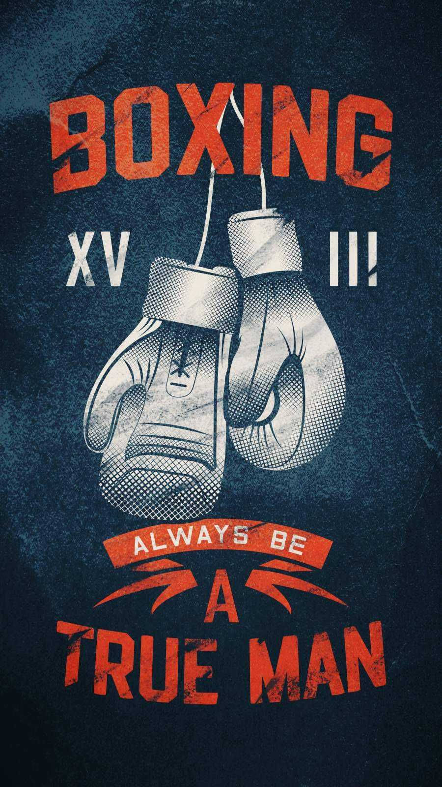 Cool Boxing, vintage boxing gloves, textured dark blue background, HD Phone Wallpaper