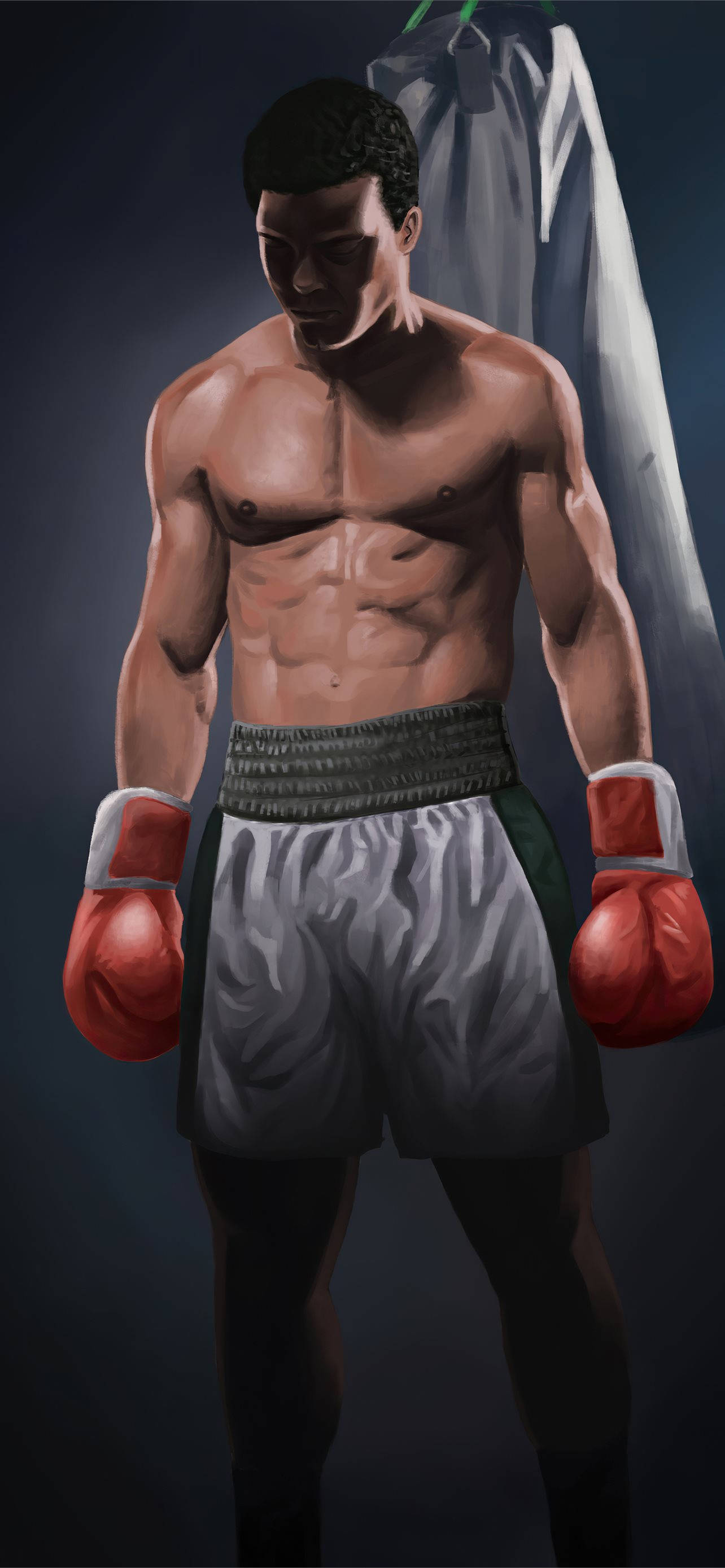 Cool Boxing, red gloves, grey trunks, 2K Phone Wallpaper
