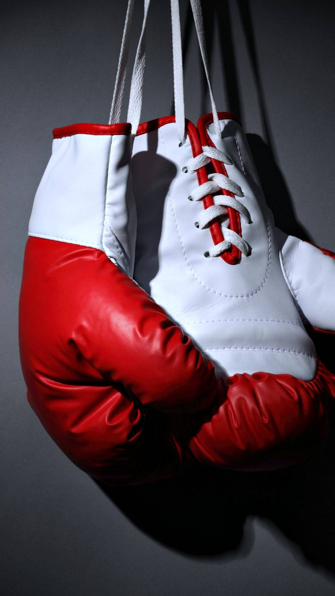 Cool Boxing, red and white boxing gloves, dark gray background, Full HD Phone Wallpaper