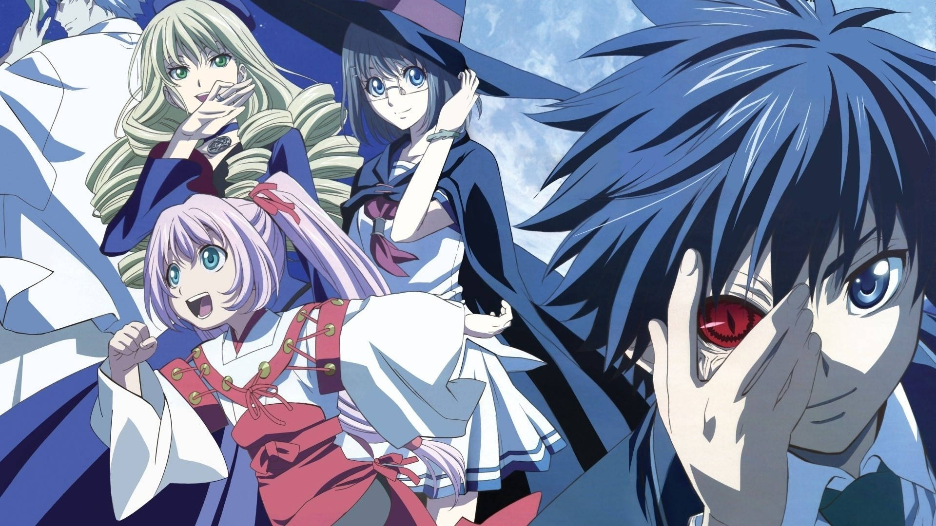 Cool Boy And Girls Rental Magica, anime characters, distinct hair colors, Full HD Desktop Wallpaper