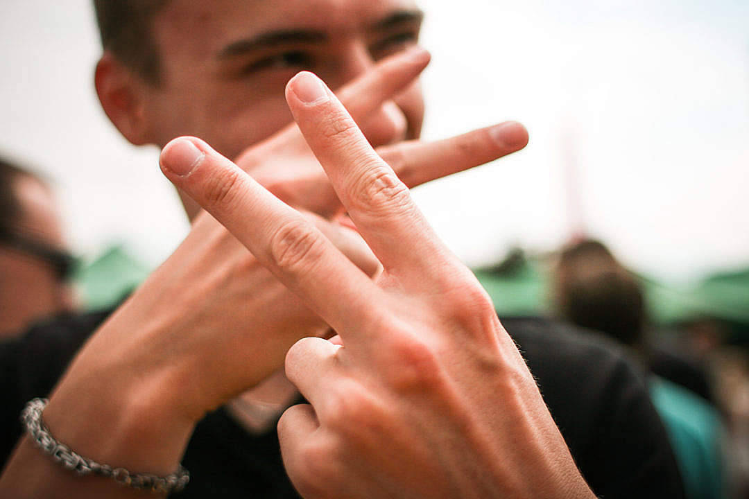 Cool Boy, V sign, hands, SD Desktop Wallpaper