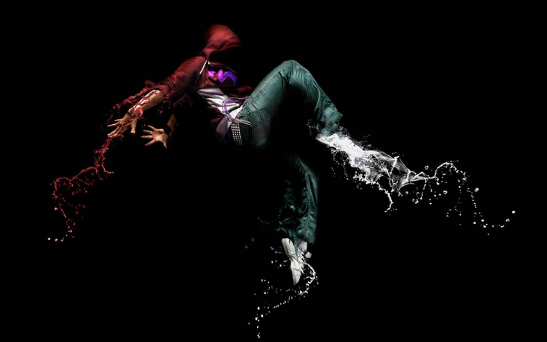 Cool Boy Breakdancer, red hoodie, green pants, Full HD Desktop Wallpaper