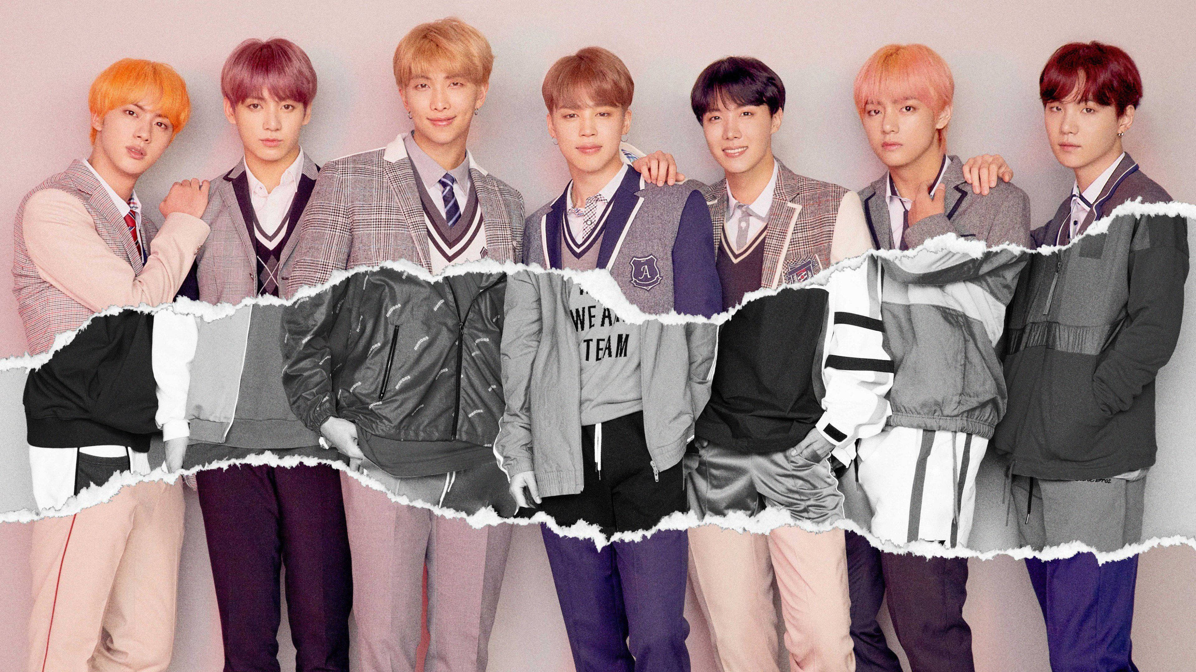 Answer L, Cool BTS Laptop, Seven young men, 4K Desktop Wallpaper