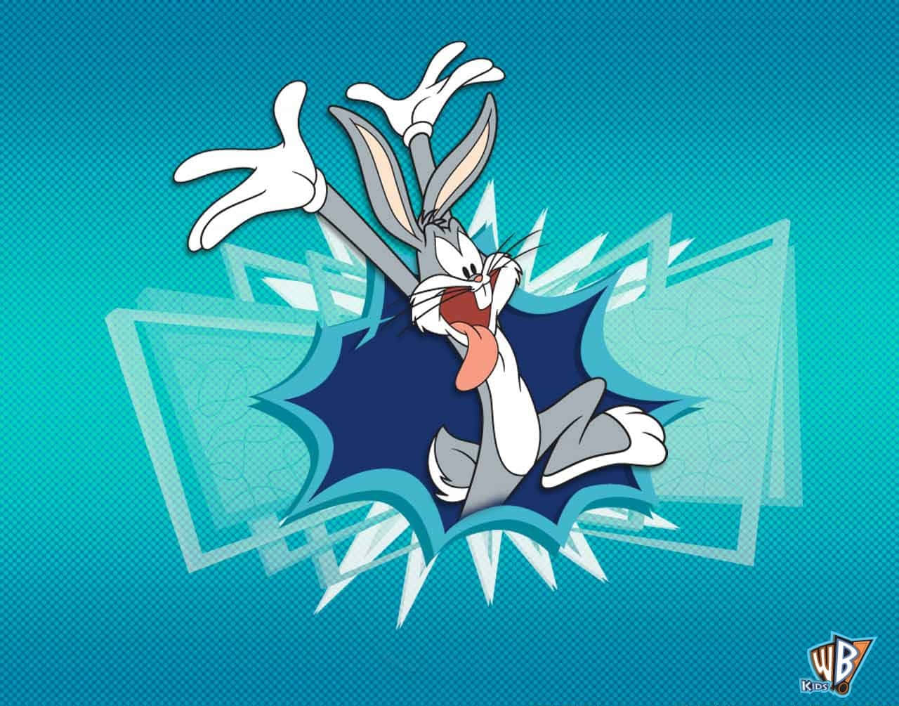 Cool Bugs Bunny, Bugs Bunny, teal background, HD Desktop Wallpaper
