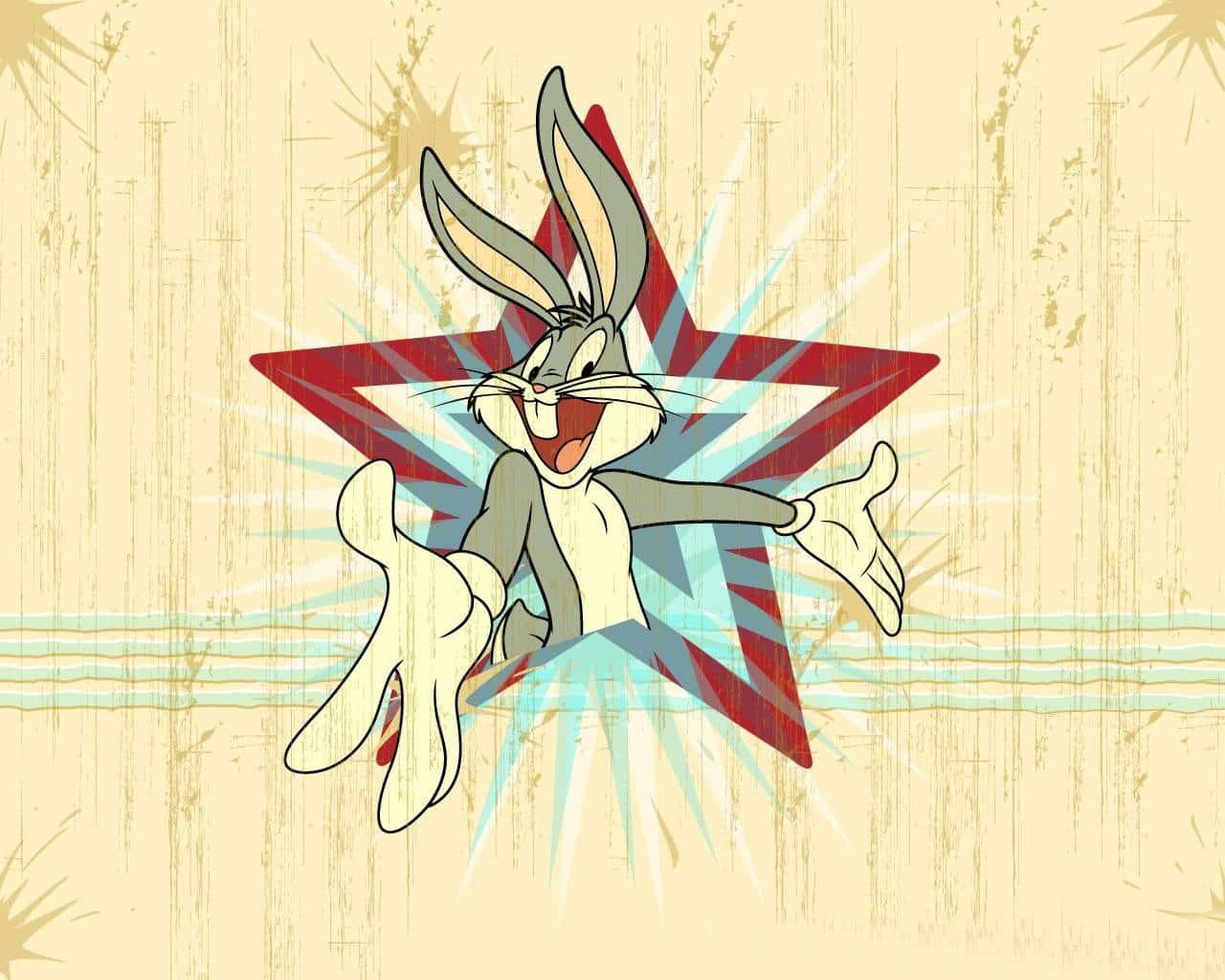 Bugs Bunny, red starburst, weathered beige background, HD Desktop Wallpaper