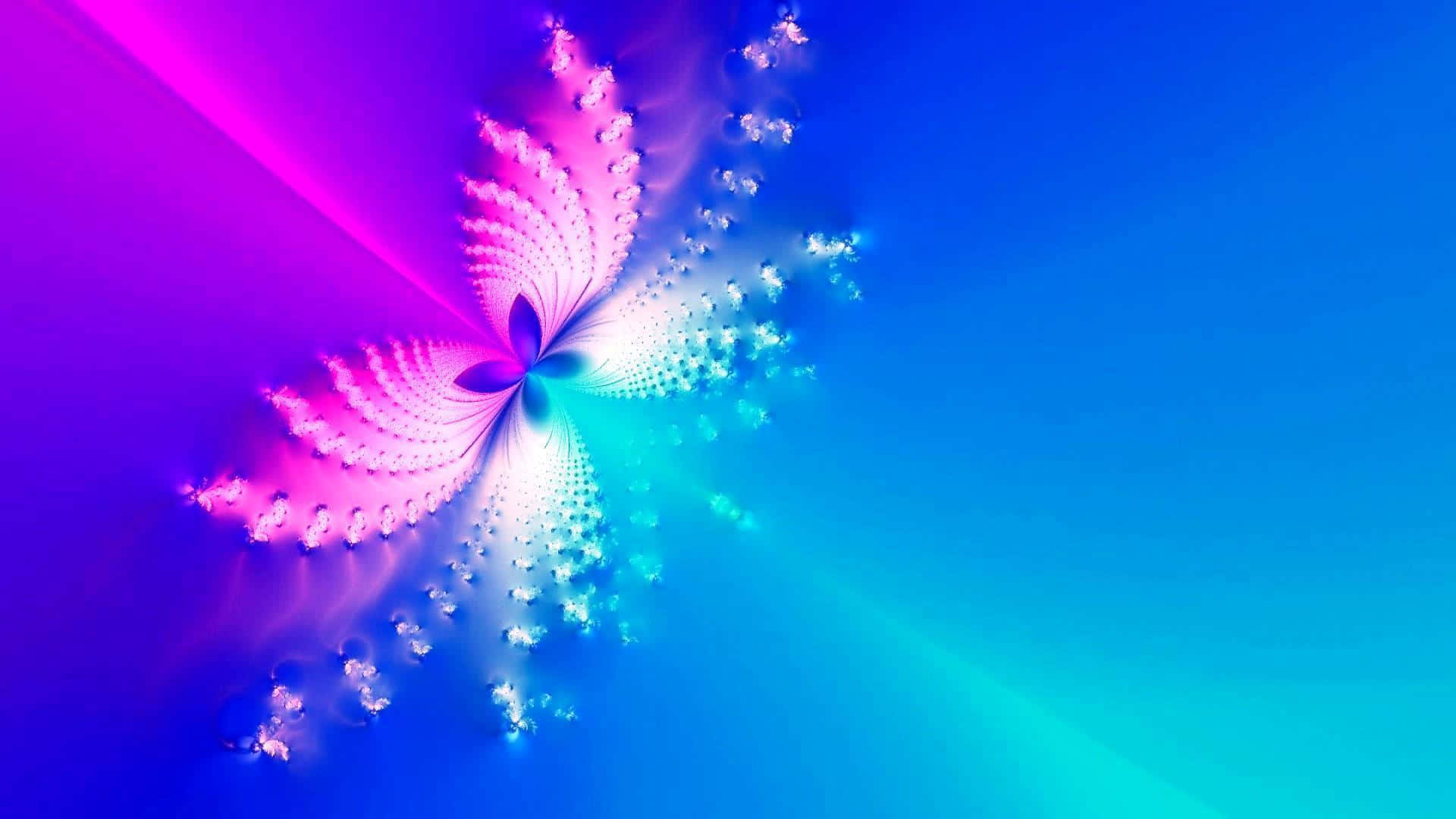 cool butterfly, fractal butterfly, pink and blue hues, Full HD Desktop Wallpaper
