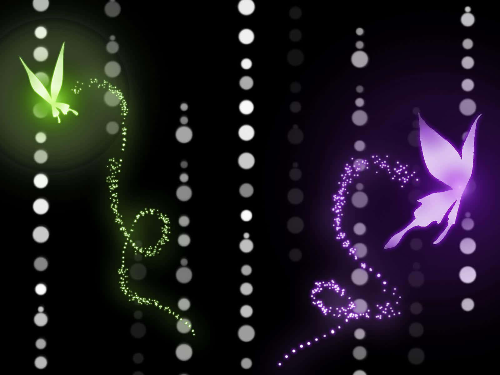 cool butterfly, blossoming flower, glowing butterflies, HD Desktop Wallpaper
