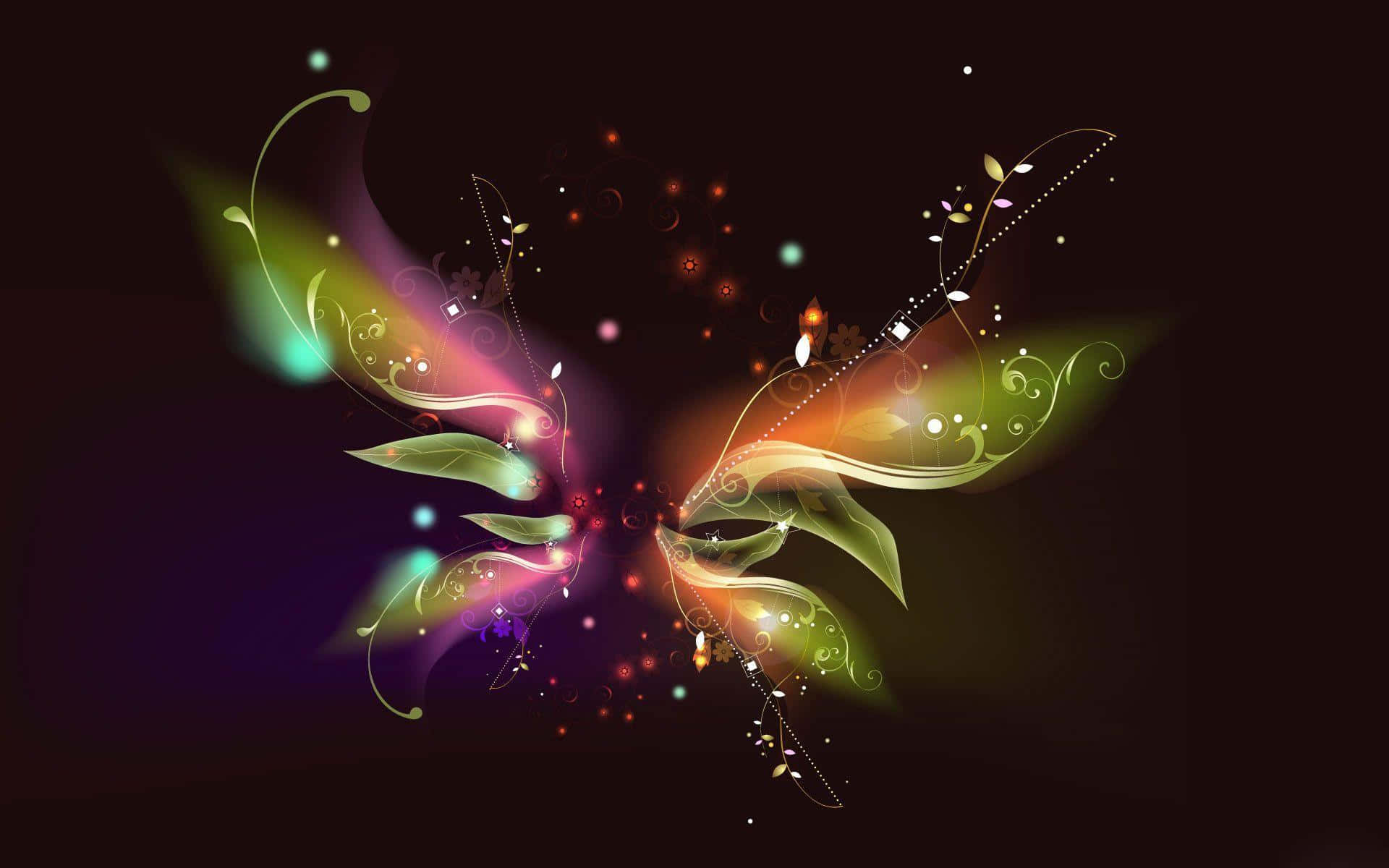 cool butterfly, glowing abstract butterfly, swirling wings, Full HD Desktop Wallpaper