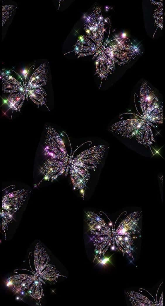 Cool Butterfly, gleaming butterflies, sparkling jewels, SD Phone Wallpaper