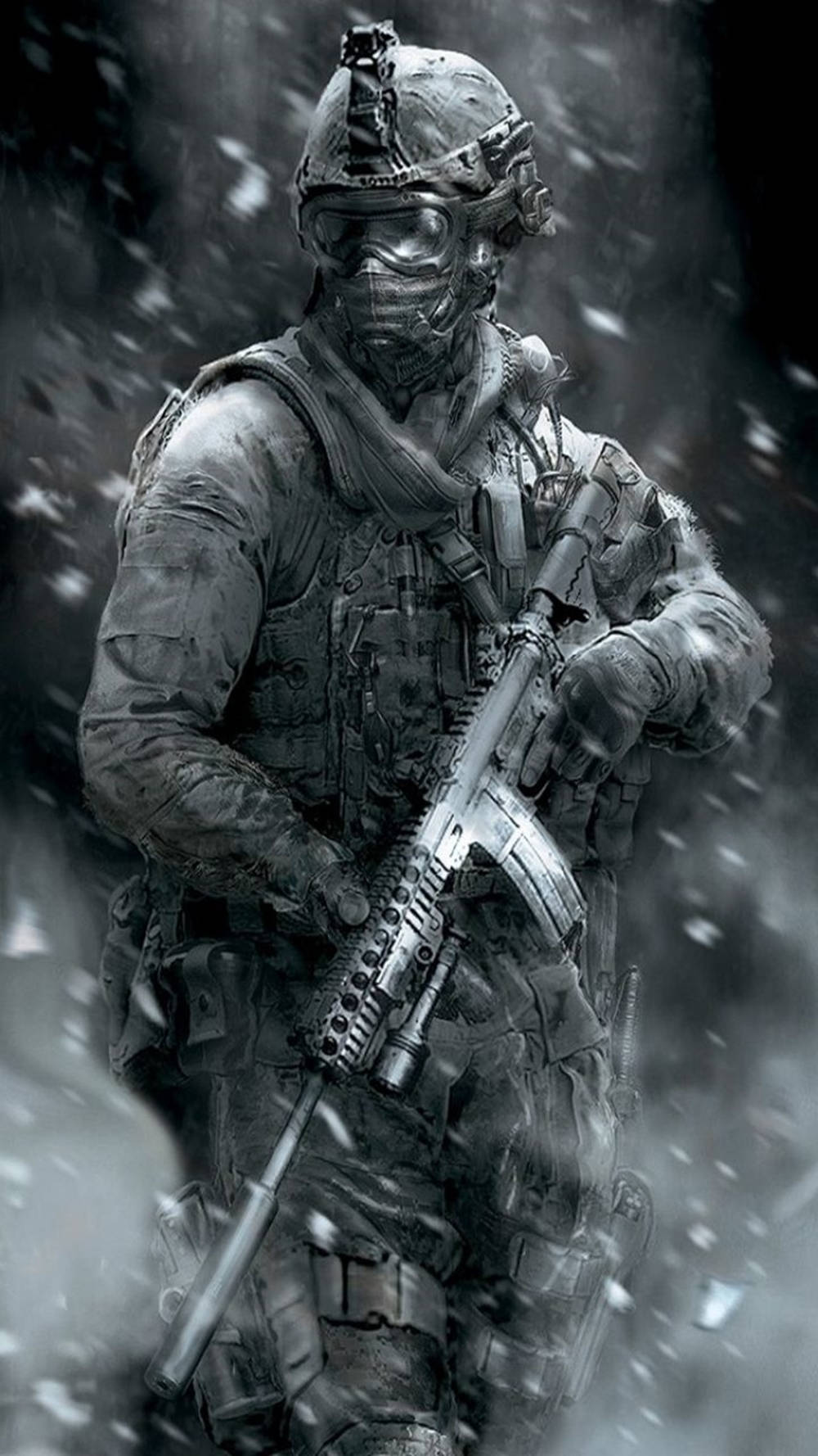 Call Of Duty Modern Warfare, soldier, winter snow, HD Phone Wallpaper