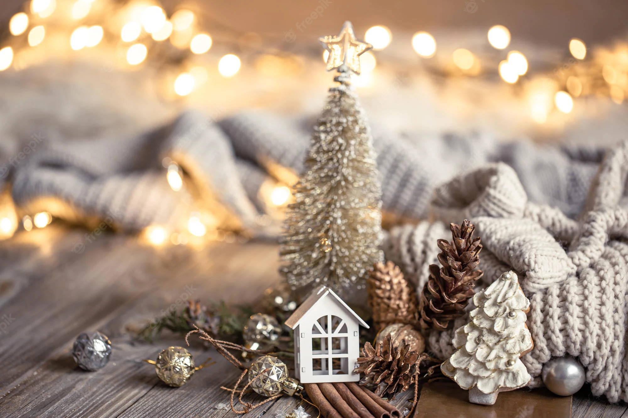 rustic vibe, miniature trees, pinecones, Full HD Desktop Wallpaper