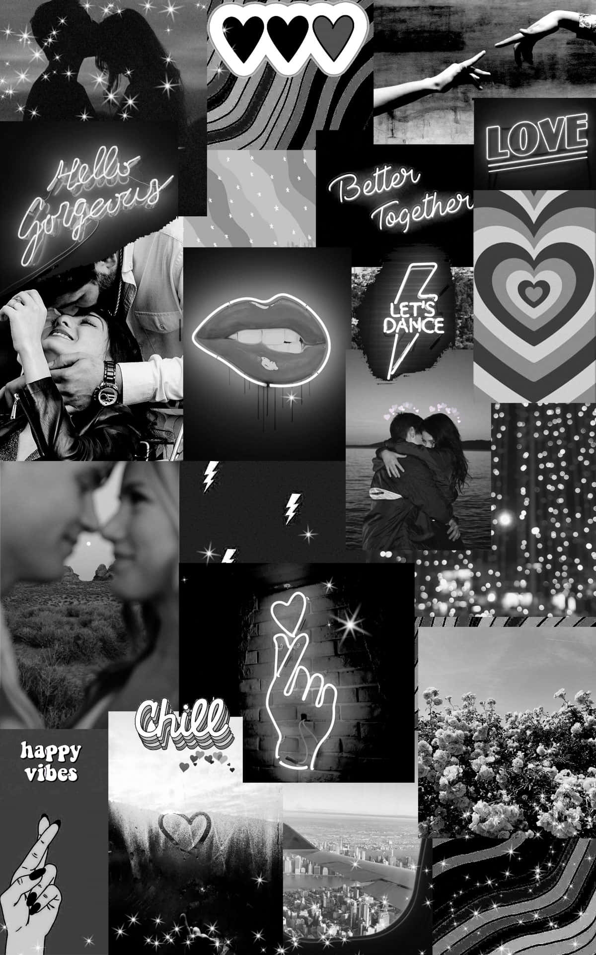 Cool Collage, black and white, romantic collage, Full HD Phone Wallpaper