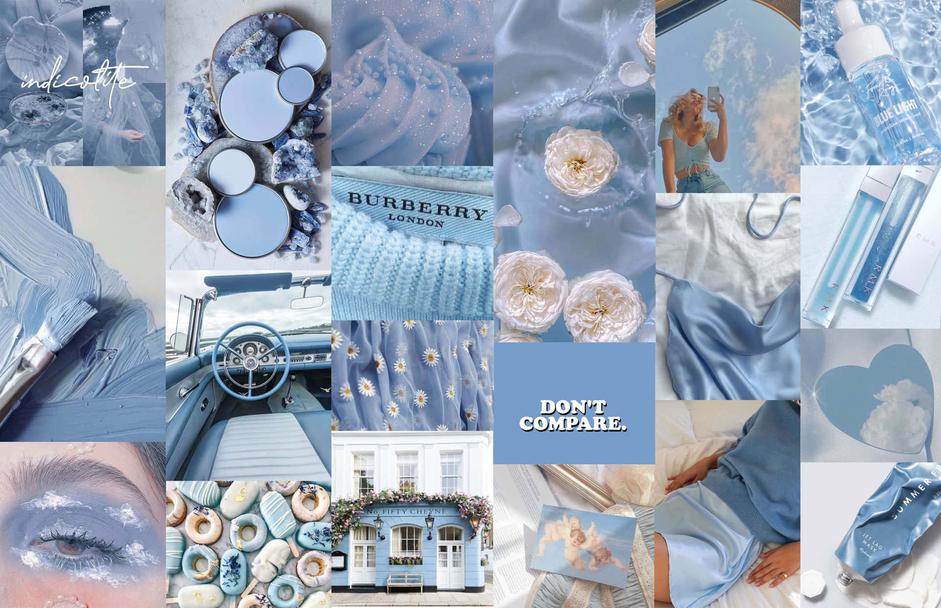 pastel blue, fashion accessories, flowers, Full HD Desktop Wallpaper