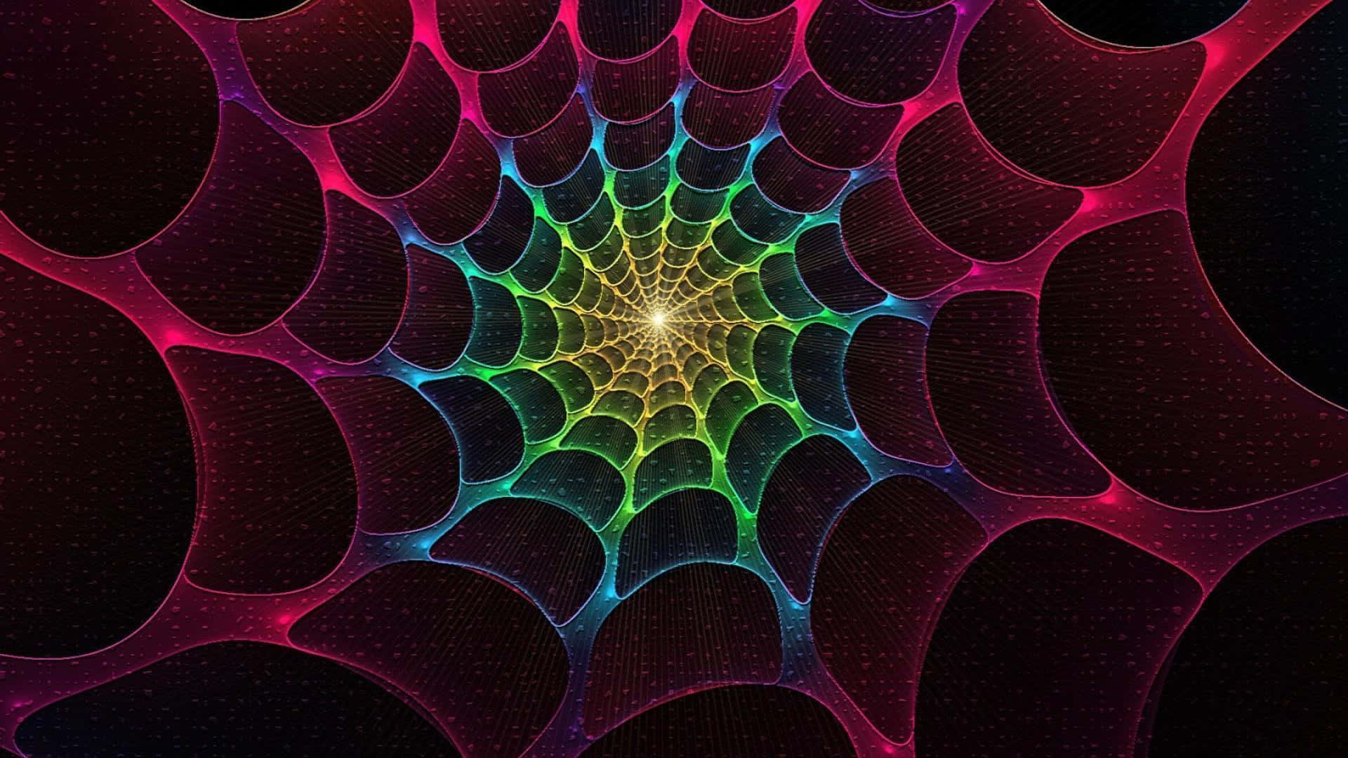 Cool Colored, neon hues, fractal tunnel, Full HD Desktop Wallpaper